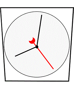 clock face with no numbers - 8:03
